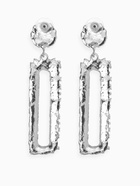 Серьги металл «Карибы» длинный прямоугольник, цвет серебро - Фото 3