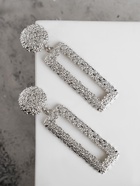 Серьги металл «Карибы» длинный прямоугольник, цвет серебро - фото 68045009