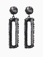 Серьги металл «Карибы» длинный прямоугольник, цвет чёрный - Фото 3