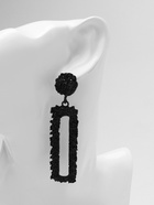 Серьги металл «Карибы» длинный прямоугольник, цвет чёрный  (артикул 4685758)  большой выбор товаров оптом и в розницу по низким ценам с доставкой