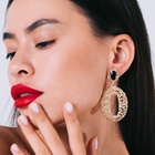 Серьги ассорти «Море» овал, цвет чёрный в золоте - фото 61002582