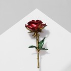 Брошь «Роза», красно-зелёный в золоте - фото 318641152