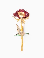 Брошь «Роза», красно-зелёный в золоте - Фото 2