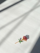 Брошь «Роза», красно-зелёный в золоте - Фото 5