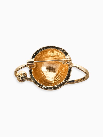 Брошь «Планета Земля», синяя в золоте