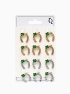 Брошь «Подкова» на удачу с клевером, цвет МИКС (неделимая фасовка 12 шт., цена за шт.) 4687457