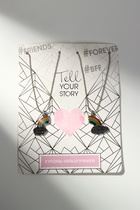 Кулоны парные на цепочке «Радуга», 45 см, цветные в серебре - Фото 5