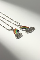 Кулоны парные на цепочке «Радуга», 45 см, цветные в серебре - Фото 3