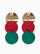Серьги металл «Азелия» выгнутые круги, цвет красно-зелёный в золоте - Фото 2