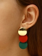 Серьги металл «Азелия» выгнутые круги, цвет красно-зелёный в золоте - Фото 3