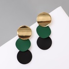 Серьги металл «Азелия» выгнутые круги, цвет чёрно-зелёный в золоте - Фото 5