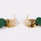 Серьги металл «Азелия» выгнутые круги, цвет чёрно-зелёный в золоте - Фото 6