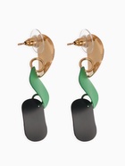 Серьги металл «Азелия» выгнутые круги, цвет чёрно-зелёный в золоте - Фото 3