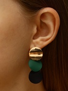 Серьги металл «Азелия» выгнутые круги, цвет чёрно-зелёный в золоте - Фото 2