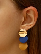 Серьги металл «Азелия» выгнутые круги, цвет бежево-синий в золоте - Фото 2