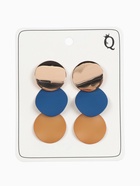 Серьги металл «Азелия» выгнутые круги, цвет бежево-синий в золоте - Фото 5