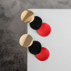 Серьги металл «Азелия» выгнутые круги, цвет красно-чёрный в золоте - Фото 5