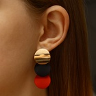 Серьги металл «Азелия» выгнутые круги, цвет красно-чёрный в золоте - Фото 2