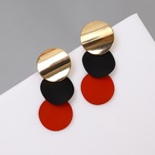 Серьги металл «Азелия» выгнутые круги, цвет красно-чёрный в золоте - Фото 3