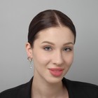 Серьги со стразами «Сиа» капли, белые в золоте - Фото 3