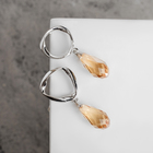 Серьги со стразами «Сиа» капли, бензиновые в серебре - Фото 1