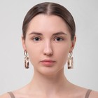 Серьги ассорти «Азелия» прямоугольник, цвет бежево-коричневый в золоте - Фото 4