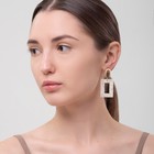 Серьги ассорти «Азелия» прямоугольник, цвет белый в золоте - Фото 4