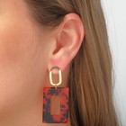 Серьги ассорти «Азелия» прямоугольник, цвет красно-чёрный в золоте - Фото 1