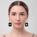 Серьги ассорти «Азелия» квадрат, цвет чёрный в золоте - Фото 2
