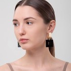 Серьги ассорти «Азелия» квадрат, цвет чёрный в золоте - Фото 3