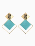 Серьги ассорти «Азелия» ромбы, цвет бирюзовый в золоте - Фото 2