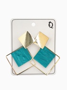 Серьги ассорти «Азелия» ромбы, цвет бирюзовый в золоте - Фото 3