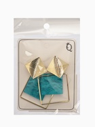 Серьги ассорти «Азелия» ромбы, цвет бирюзовый в золоте - Фото 5