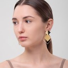 Серьги ассорти «Азелия» ромбы, жёлтые в золоте - Фото 3