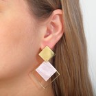 Серьги ассорти «Азелия» ромбы, цвет розовый в золоте - Фото 2