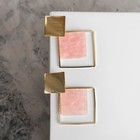 Серьги ассорти «Азелия» ромбы, цвет розовый в золоте - Фото 3