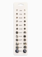 Серьги пусеты One year, 12 пар, классика, белые в серебре - Фото 1