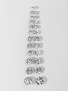 Серьги пусеты One year, 12 пар, классика, белые в серебре - Фото 2