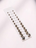 Серьги пусеты One year, 12 пар, классика, белые в серебре - Фото 5