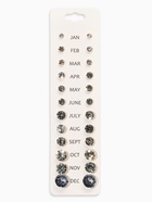 Серьги пусеты One year, 12 пар, классика, белые в серебре - Фото 8