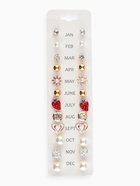 Серьги пусеты One year, 12 пар беззаботность, бело-красные в золоте 4706673