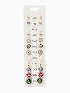 Пусеты 12 пар One year, летний день, цветные в золоте - Фото 6