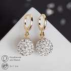 Серьги со стразами «Шамбала» сияние, белые в золоте - Фото 9