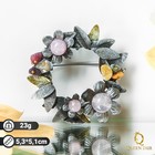 Брошь «Венок из самоцветов», цветная в чернёном серебре - Фото 1