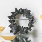 Брошь «Самоцвет» венок, цветная в чернёном серебре - Фото 3