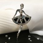 Брошь «Балерина» платье-солнышко, цвет красный в серебре - Фото 2