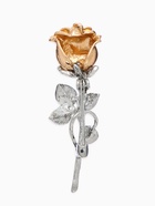 Брошь «Цветок» роза, цвет зелёный в серебряно-золотом - Фото 2