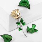 Брошь «Цветок» роза, цвет зелёный в серебряно-золотом - Фото 2