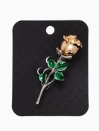 Брошь «Цветок» роза, цвет зелёный в серебряно-золотом - Фото 4