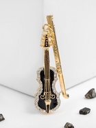 Брошь «Скрипка», цвет чёрно-белый в золоте 4856718